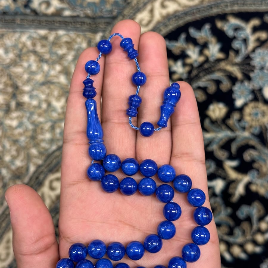 Blue Bakelite with engraving