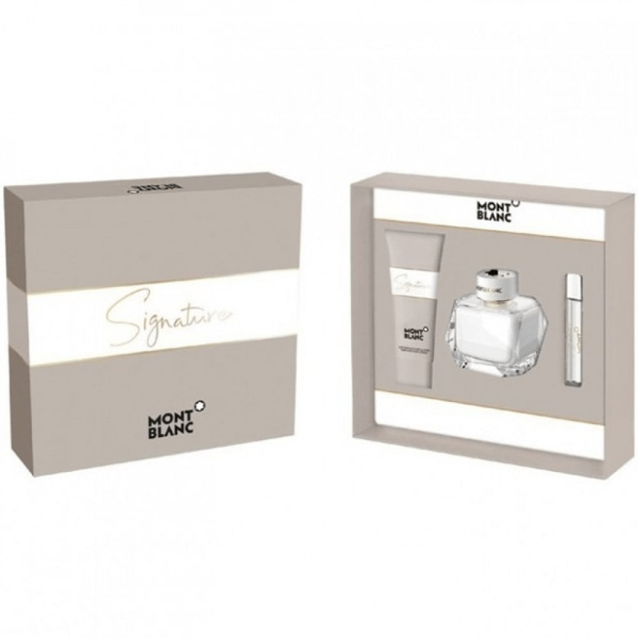 طقم مونت بلانك سجنتشر النسائي او دو بارفيوم (عطر 90مل+عينة 7.5مل+بودي لوشن 100مل)