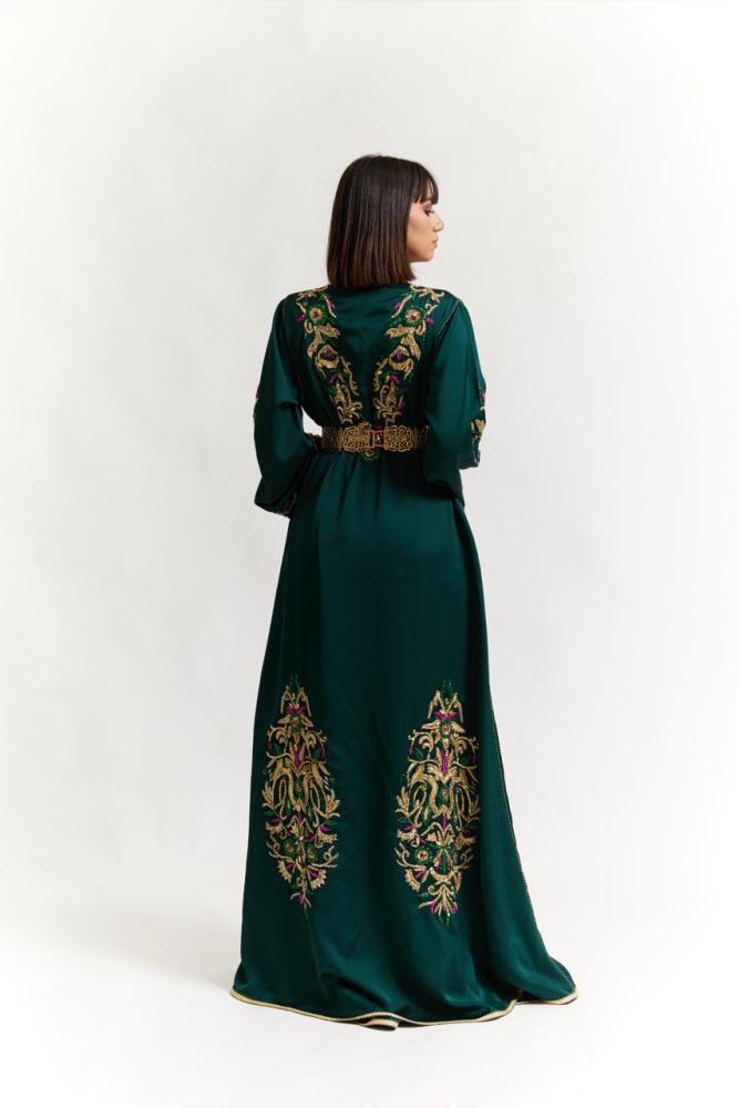 قفطان مغربي اخضر ملكي