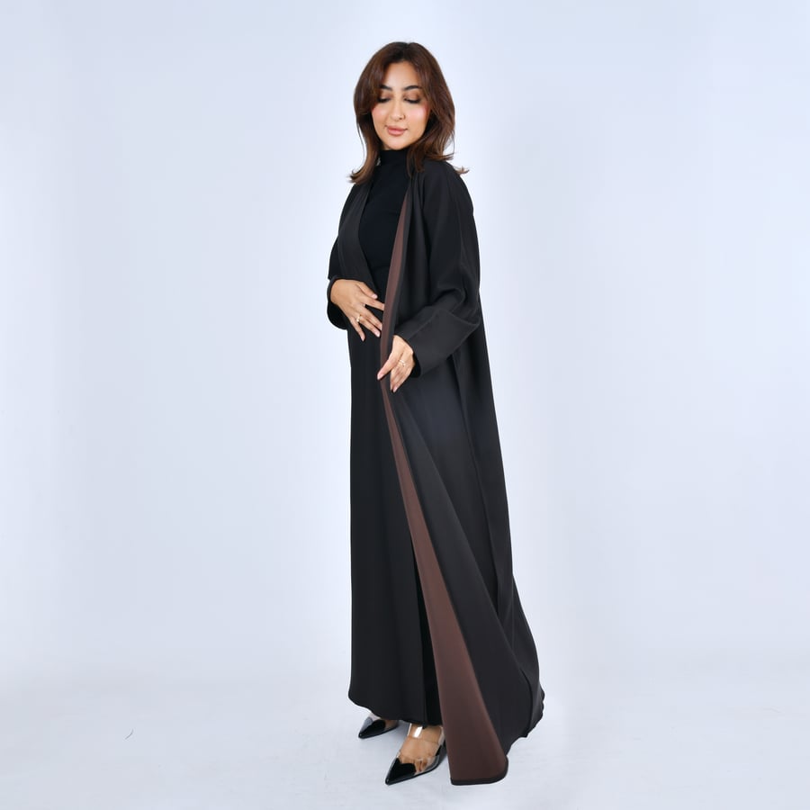 Practical abaya double face in black and brown