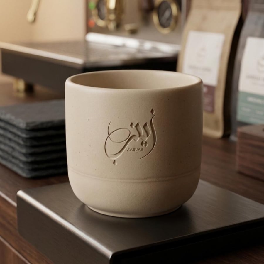 كوب 250م مع نحت الاسم خارجي