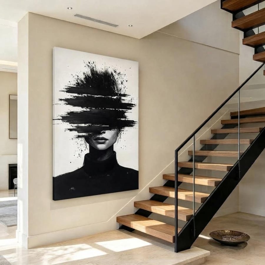 لوحة بنات طولية تصميم عصري