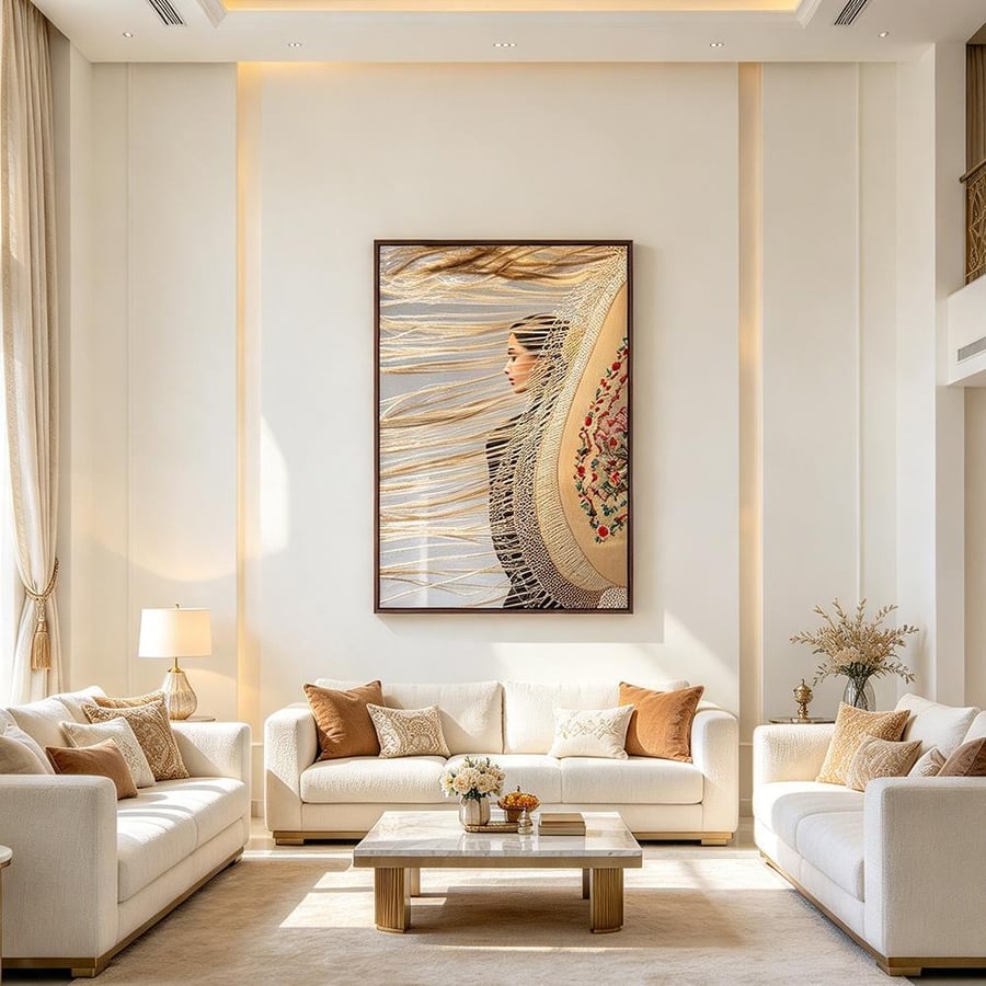 لوحة بنات طولية تصميم عصري