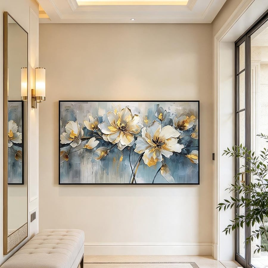 لوحة ورد تصميم عصري