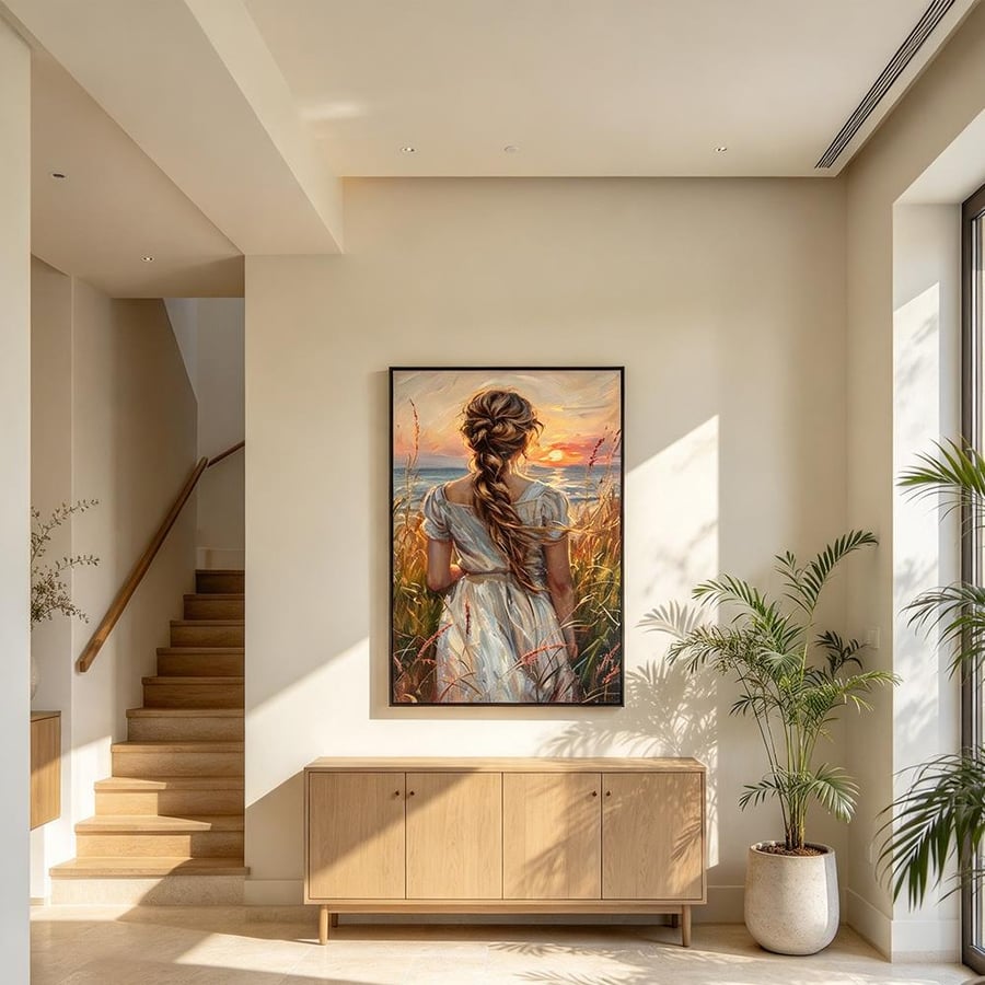 لوحة بنات طولية تصميم عصري