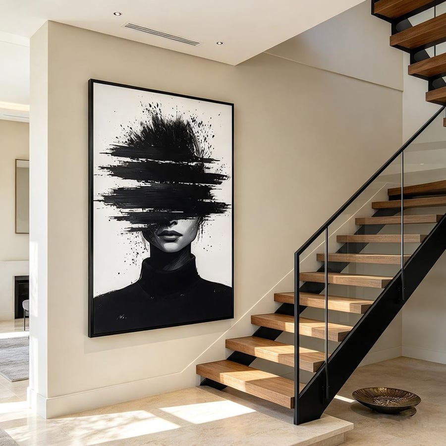 لوحة بنات طولية تصميم عصري