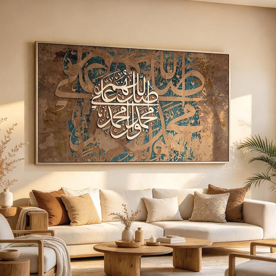 لوحة عرضية فن اسلامي تصميم عصري