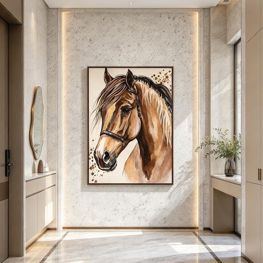 لوحة خيل تصميم مودرن آرت