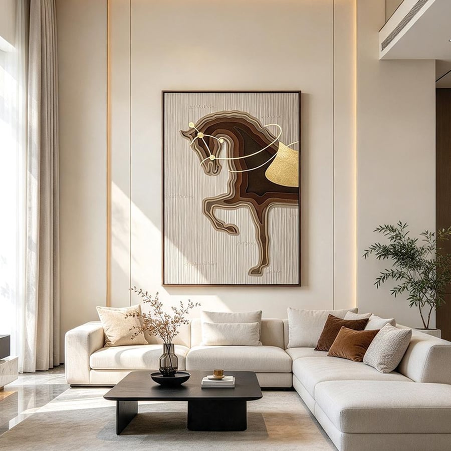 لوحة خيل تصميم مودرن آرت