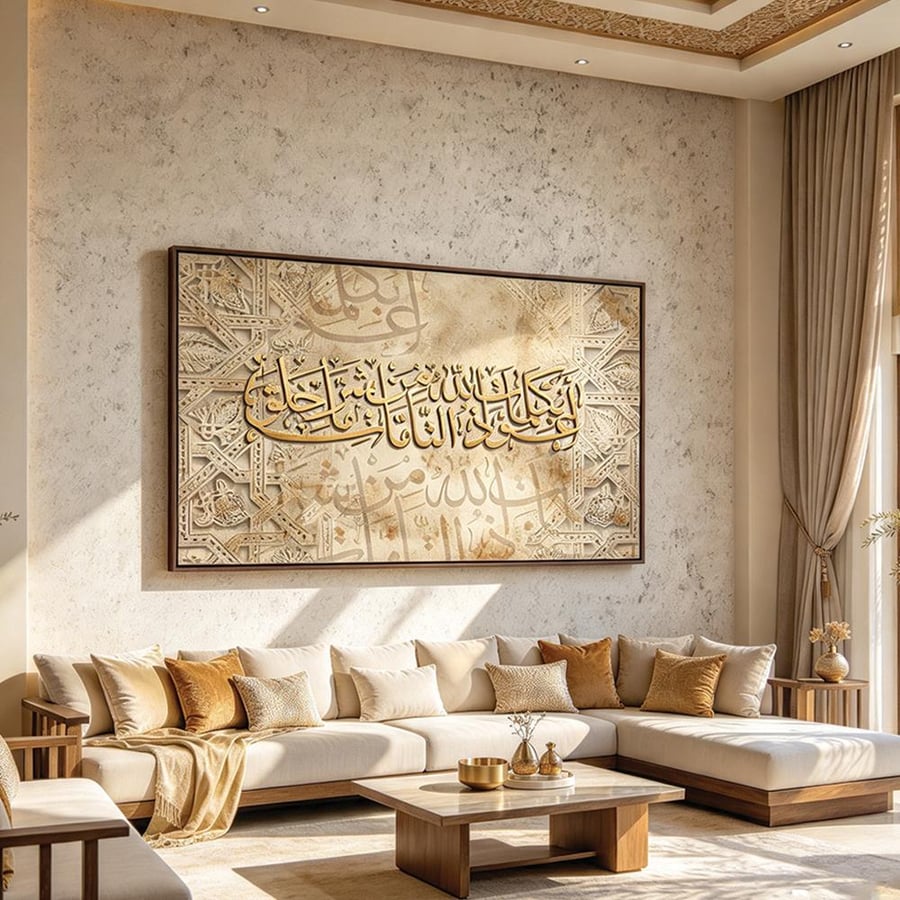لوحة عرضية فن اسلامي تصميم عصري