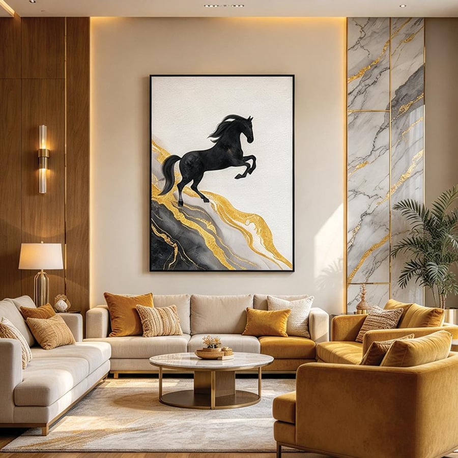 لوحة خيل تصميم مودرن آرت