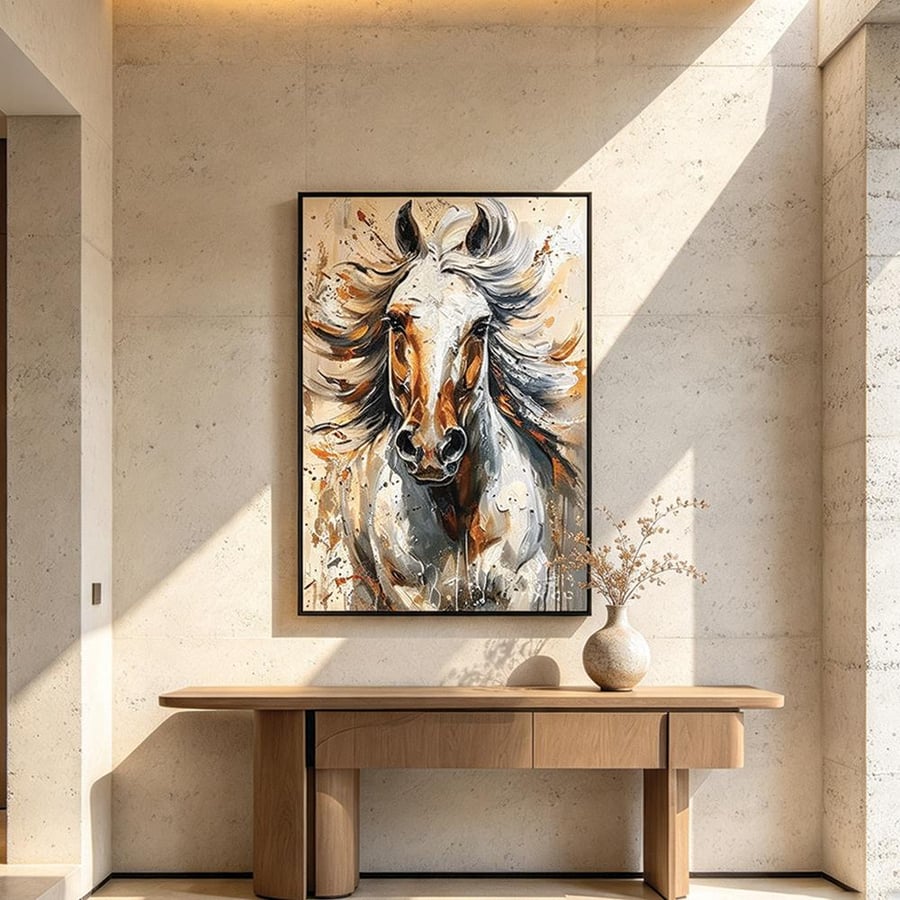 لوحة خيل تصميم مودرن آرت