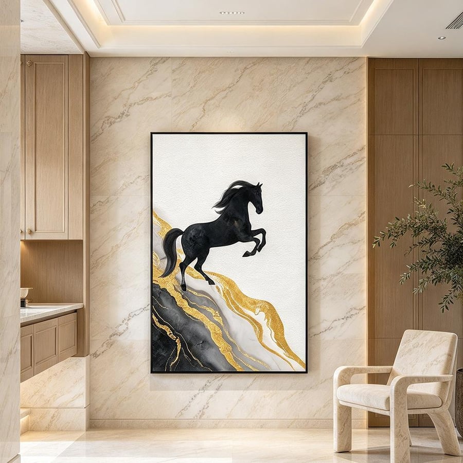 لوحة خيل تصميم مودرن آرت