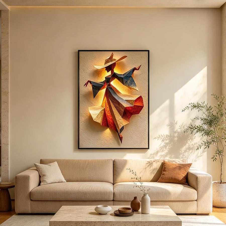 لوحة بنات طولية تصميم عصري