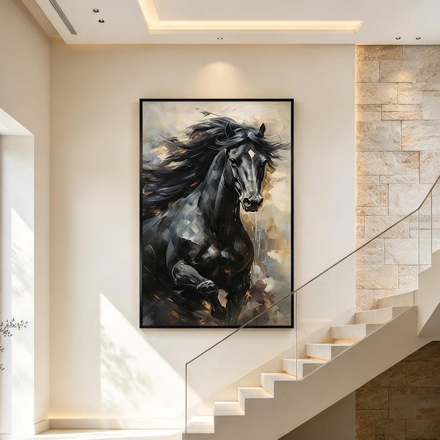 لوحة خيل تصميم مودرن آرت