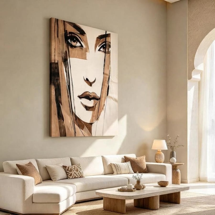 لوحة بنات طولية تصميم عصري