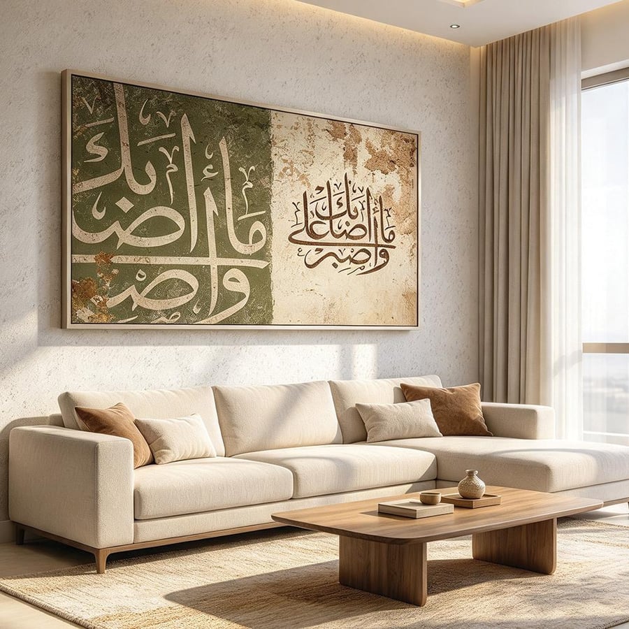 لوحة عرضية فن اسلامي تصميم عصري