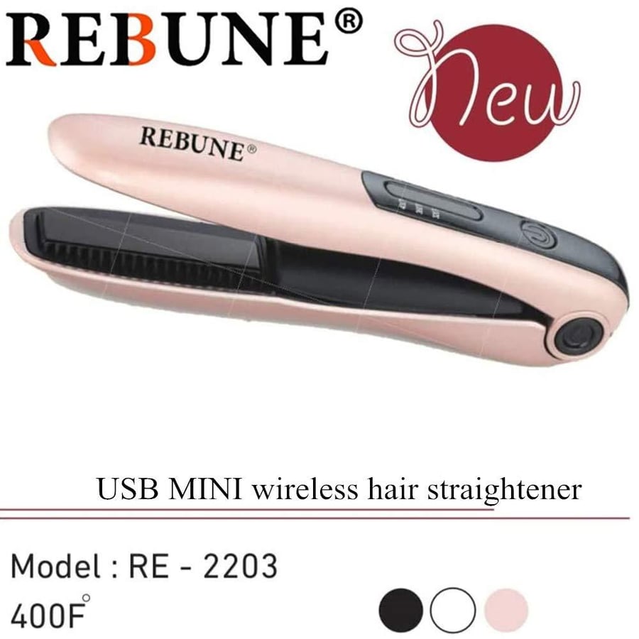 أداة تصفيف الشعر RE-2203 لاسلكية صغيرة قابلة لإعادة الشحن بمنفذ USB متعددة الوظائف من ريبون