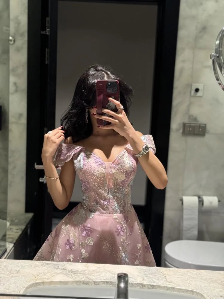 فستان سهره اوف شولدر قصير مشجر