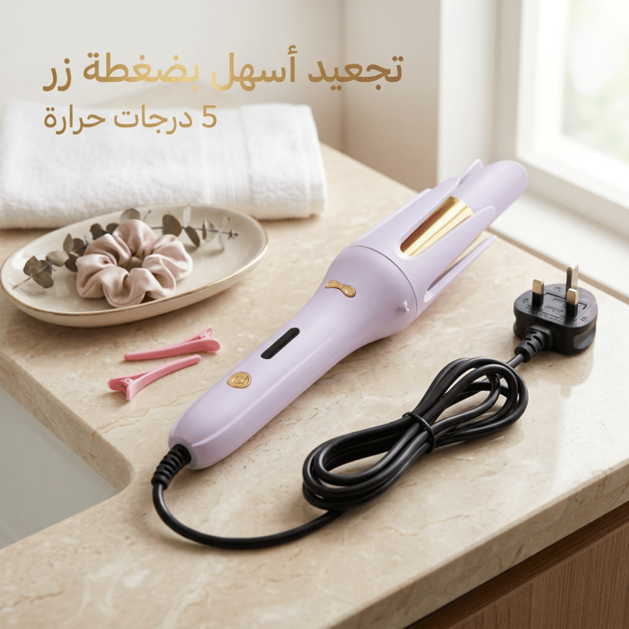 فرشاة تجعيد شعر دوارة من شيجلام – 5 درجات حرارة مع حماية من الحروق