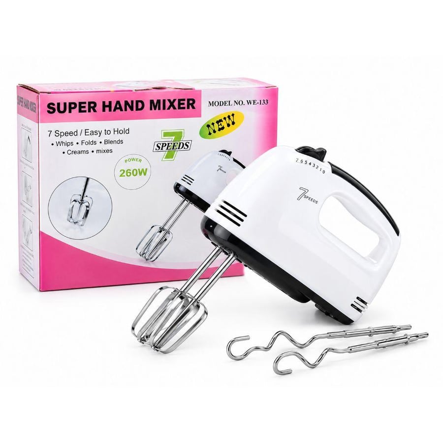 خلاط يدوي كهربائي SUPER HAND MIXER WE-133 بقوة 260 واط و7 سرعات