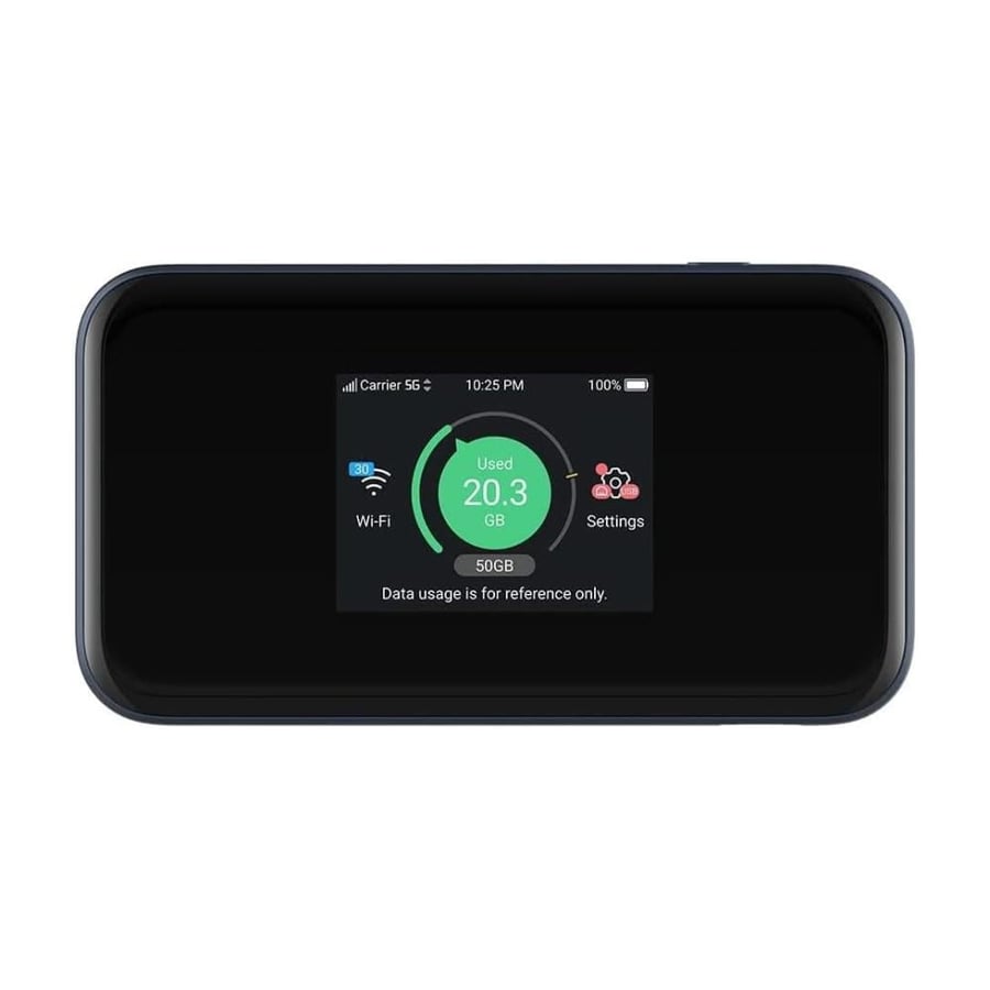 راوتر زد تي  محمول ZTE MU5001 5G Mobile WiFi – 5G WiFi 6، يدعم 32 جهاز، بطارية 4500mAh، أسود