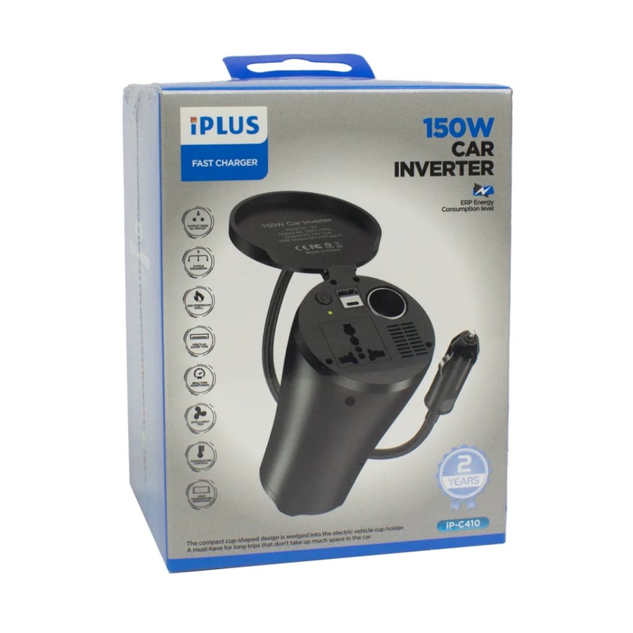 محول كهرباء للسيارة من iPLUS بقدرة 150 واط IP-410