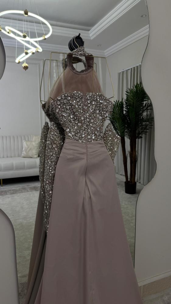 فستان سهره حرير وخرز