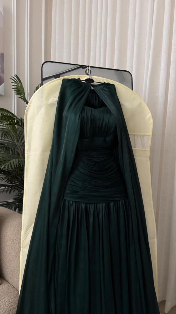 Olive green crinkle dress