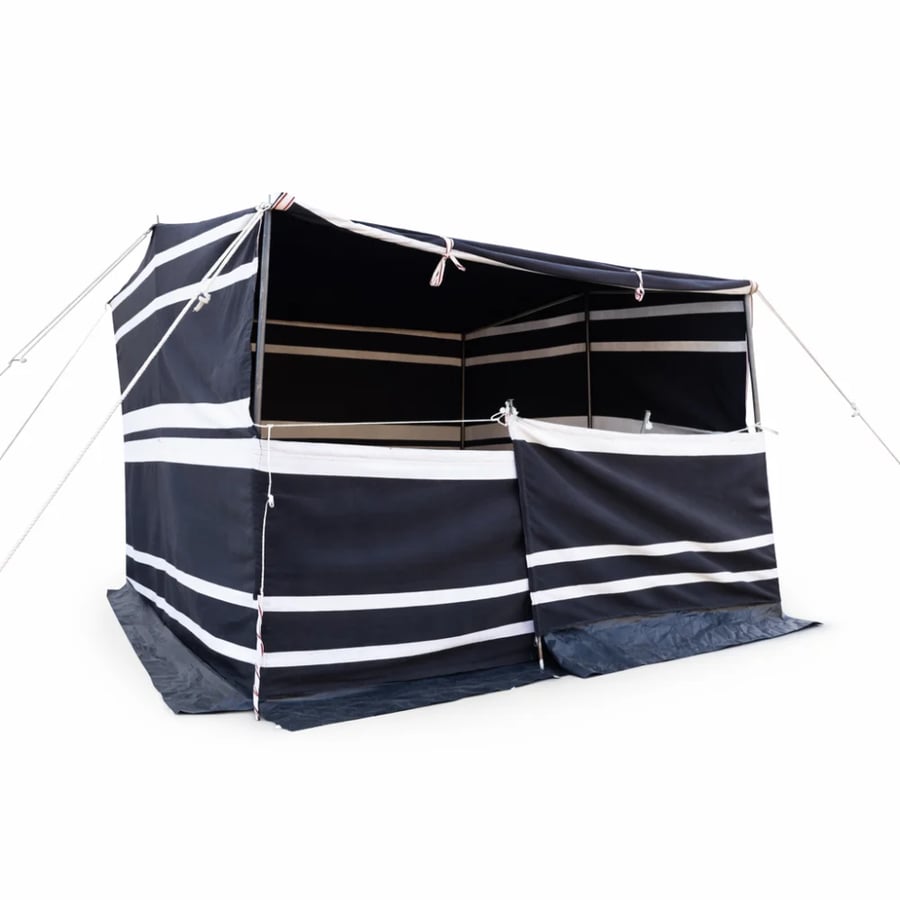The developed Al-Mukshat canopy, 3×3 size, black striped, with a case