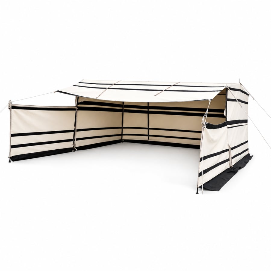 The developed Al-Mukshat canopy, 3×3 size, black striped, with a case