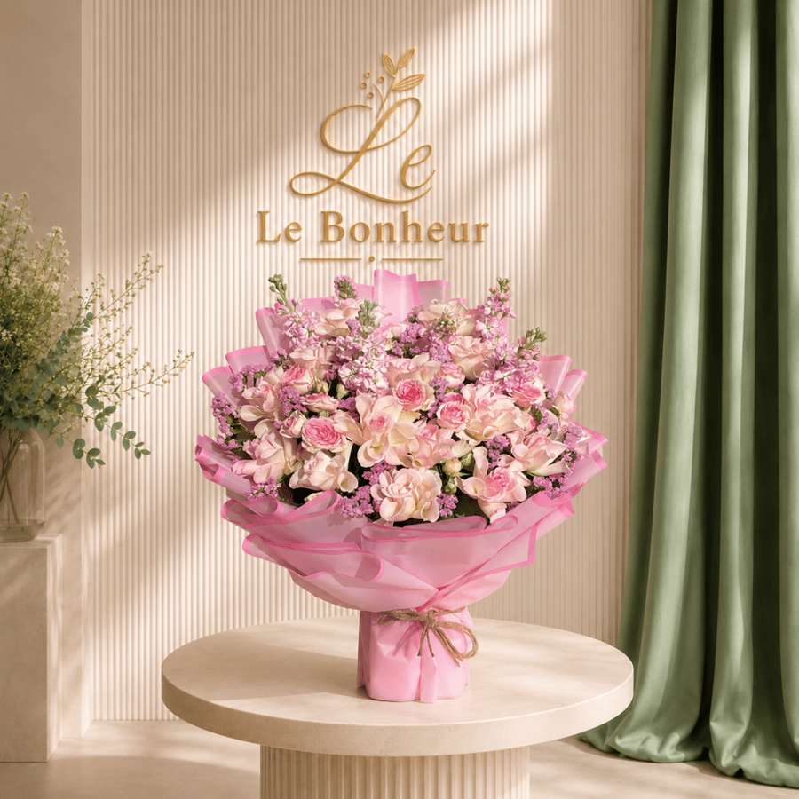 رِقّة | باقة ورد وردية فاخرة