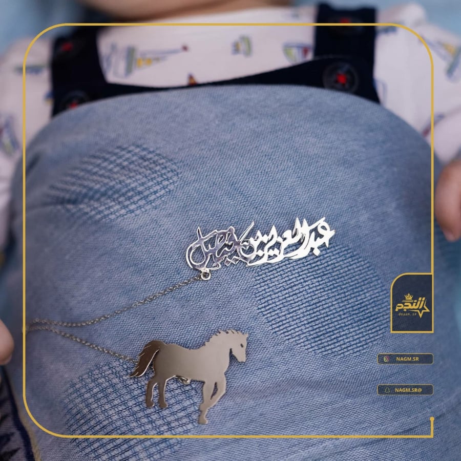 بروش بالاسم مع حصان يلفت الانظار