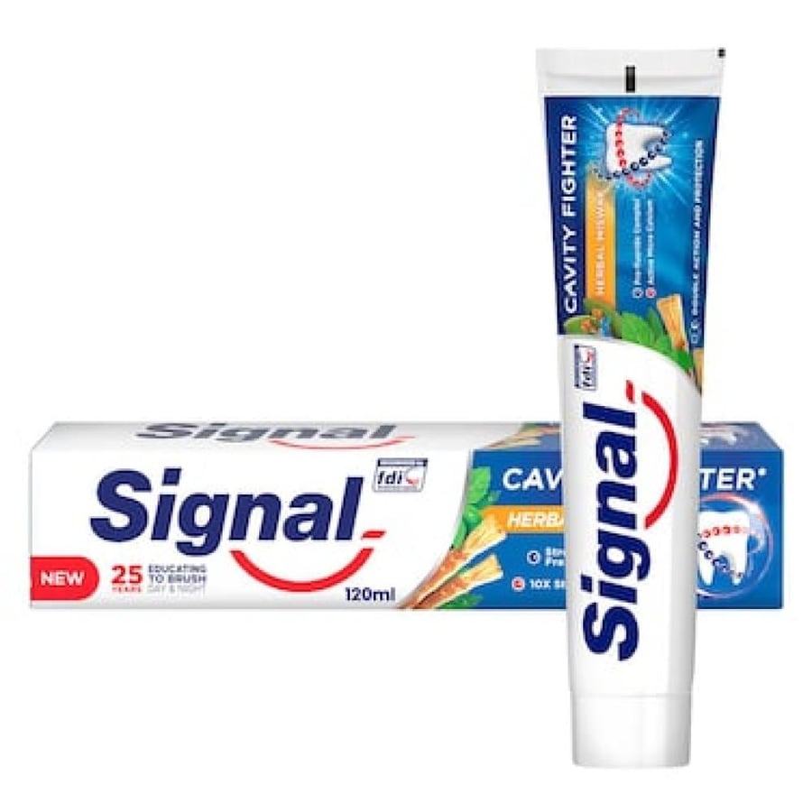 سيجنال معجون الاسنان 120 مل هيربل مسواك. Signal Fluoride Toothpaste, Cavity Fighter, 120ml