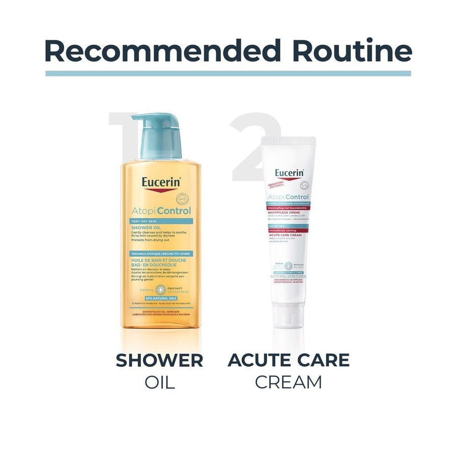 كريم اتوبي كنترول الفوري لتهدئة البشرة 40 مل.  Eucerin AtopiControl Acute Care Body Cream with Ceramides, 40ml
