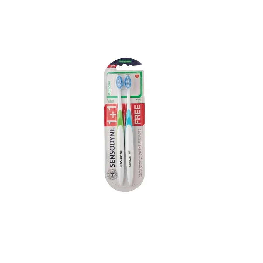 سنسوداين فرشاه اسنان عنايه متعدده وسط 1+1 مجانا.   Sensodyne Multi Care Toothbrush Medium 1+1 Free