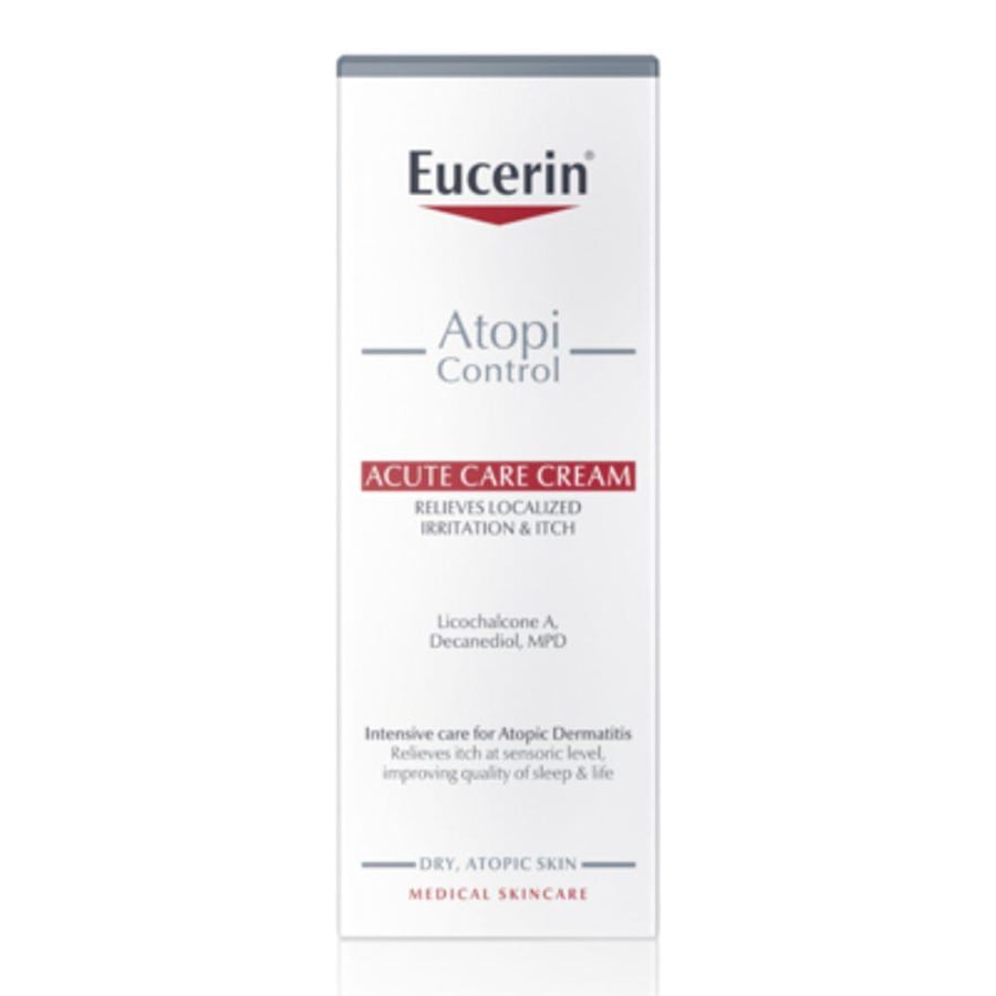 كريم اتوبي كنترول الفوري لتهدئة البشرة 40 مل.  Eucerin AtopiControl Acute Care Body Cream with Ceramides, 40ml