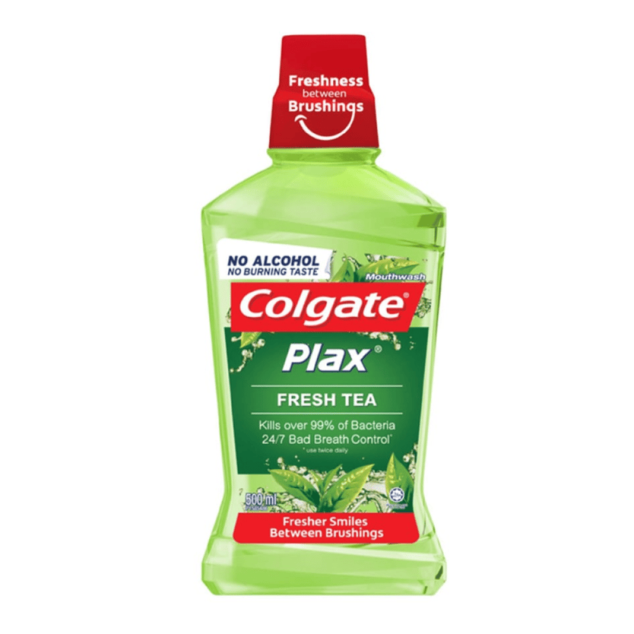 كولجيت غسول فم 500 مل بلاكس بالشاي المنعش.   Colgate Plax Fresh Tea Mw 500 Ml