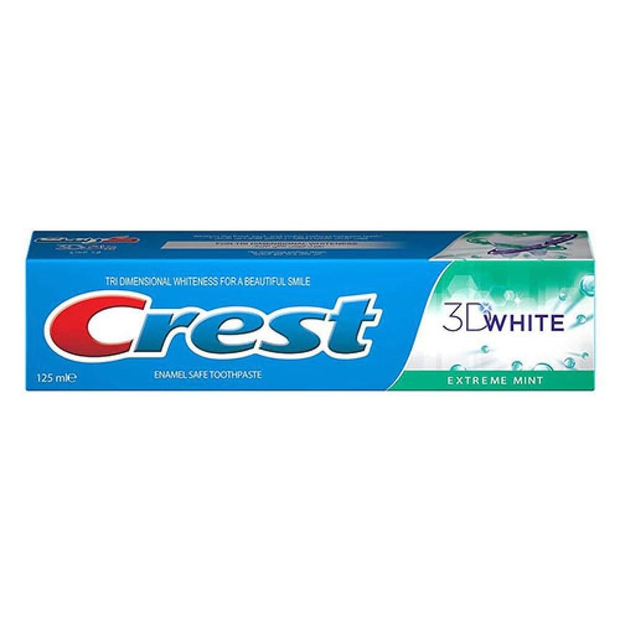 كرست معجون الاسنان 125 مل ثري دي اكستريم النعناع.   Crest Toothpaste 3Dwhite Extreme Mint 125 ml