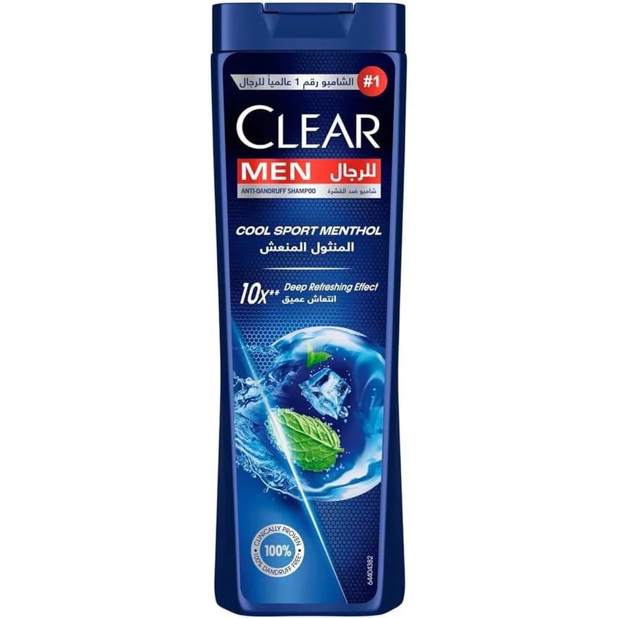 كلير شامبو شعر 190 مل ضد القشره للرجال كول سبورت بالمنثول.   Clear SHAMPOO/2-in-1 Cool Sport Menthol 190 ml