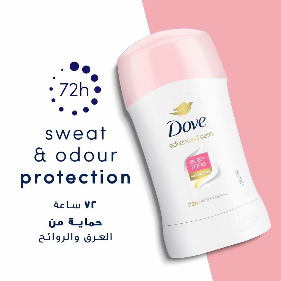 دوف مزيل عرق ستيك 40 جرام موحد اللون البشره.  DOVE Antiperspirant Stick, Even Tone, 40g
