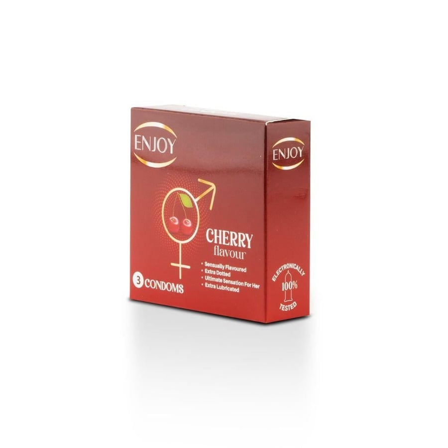 اينجوي واقي ذكري 3 قطعة بنكهه الكرز
