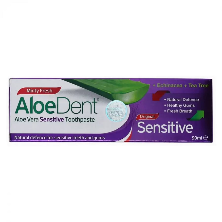 الودنت معجون الاسنان 50 مل الحساسه. Aloedent Toothpaste Sensitive 50 ml Echinacea And Tea Tree