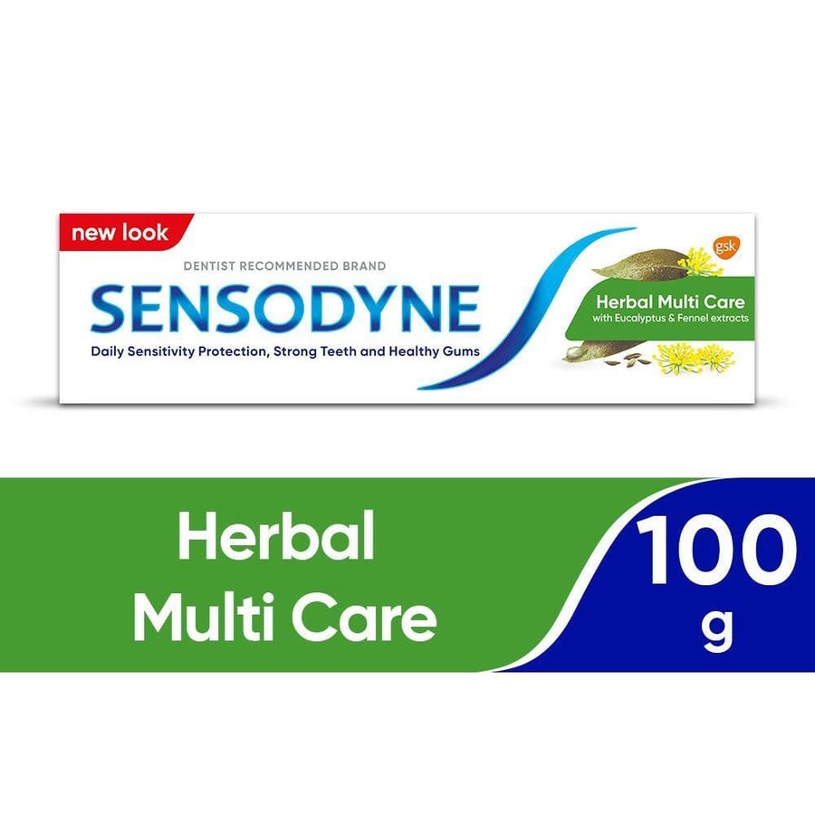 سنسوداين معجون الاسنان 100 مل عنايه متعدده بالاعشاب.  Sensodyne Toothpaste Multi Care Herbal 100G