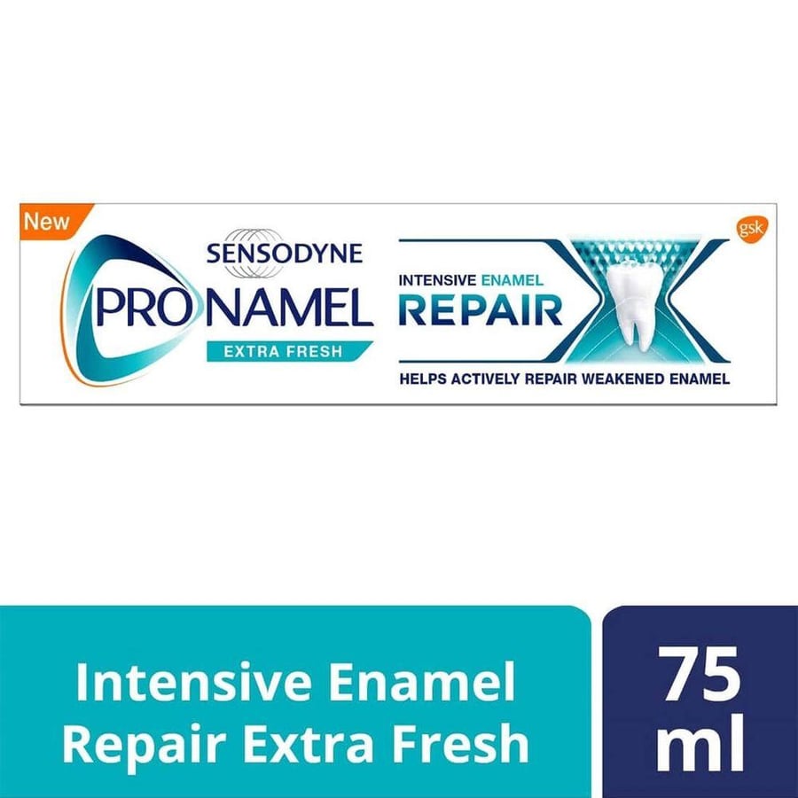 سنسوداين معجون الاسنان 75 مل واقي المينا ترميم مكثف انتعاش زائد.   Sensodyne Enamel Repair Fresh Toothpaste 75Ml