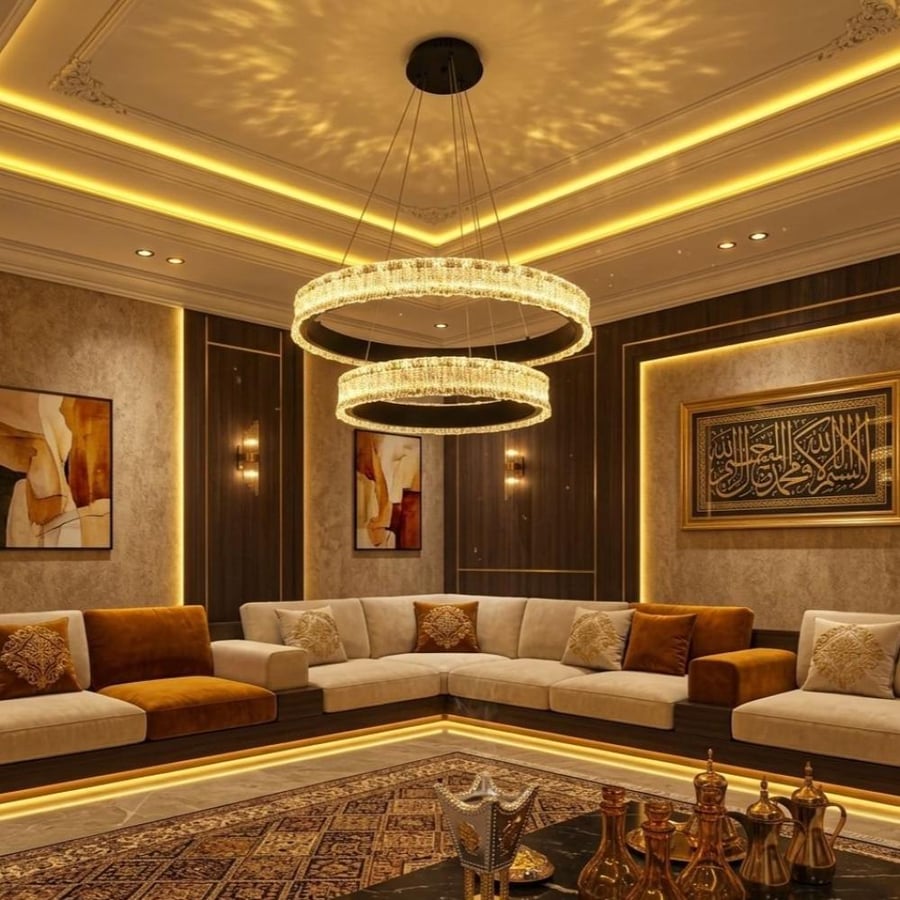 علاقي مودرن ليد اسود 6040 سم لون الانارة 3 اضاءات