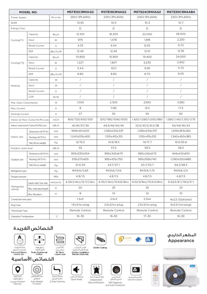 ميديا سبلت جداري إليت بارد فقط حجم 1 طن