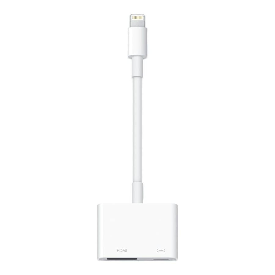 وصلة لايتنينج الى hdmi ابل بيضاء بفتحة شحن