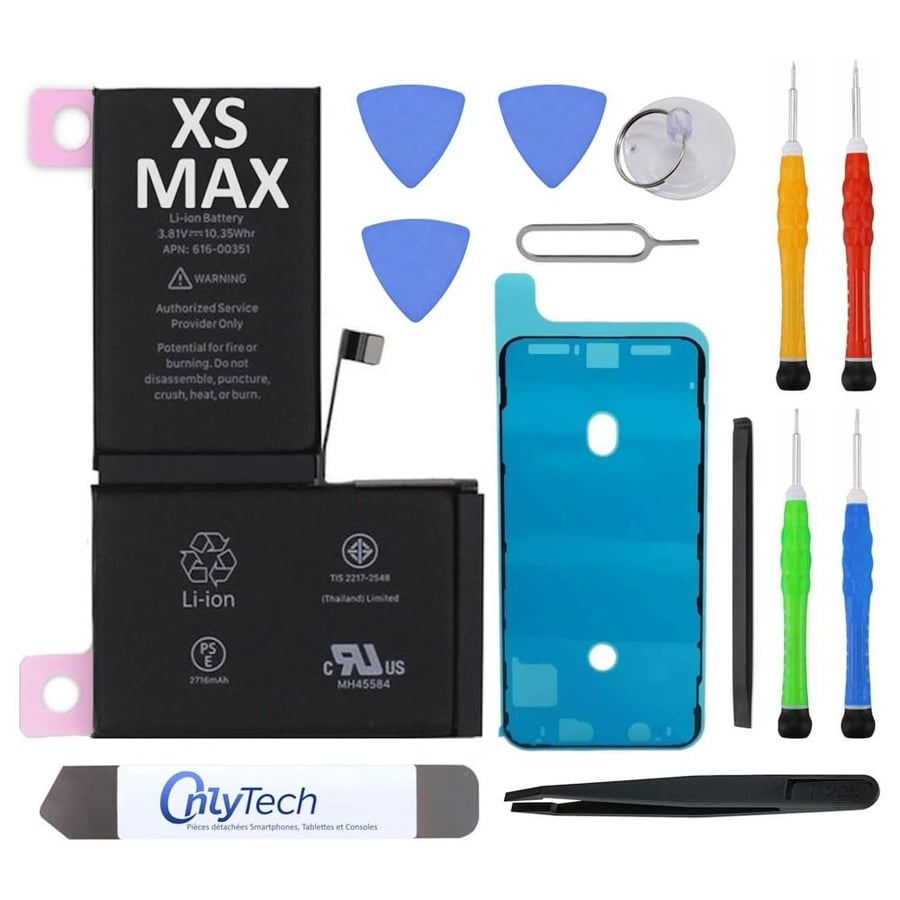 بطارية ايفون xs max اصلية مع عدة الفك ولاصق الشاشة