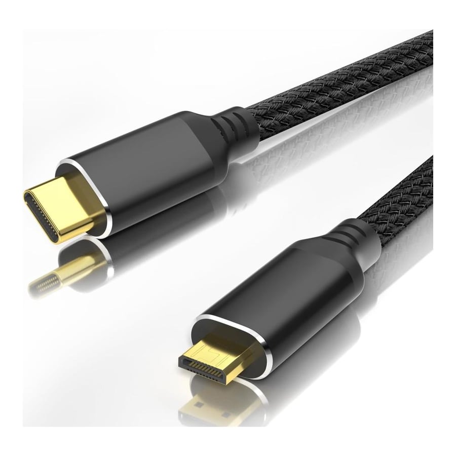 وصلة ايفون للتلفزيون كيبل تايب سي الى HDMI مجدول اسود